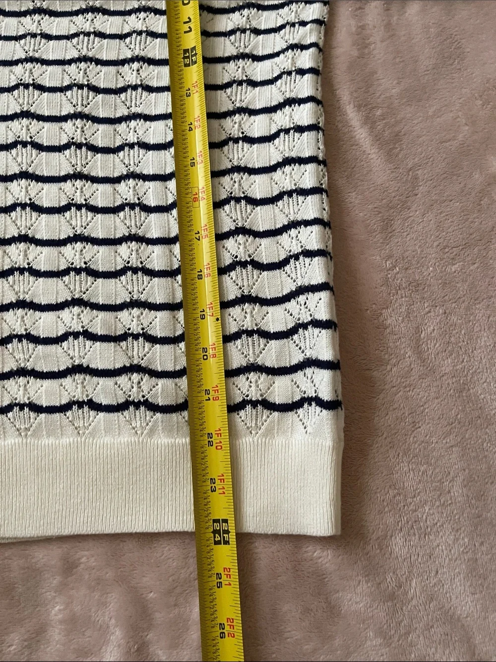 J. Crew Cream and Black Short-Sleeve Knit Cardigan Sweater